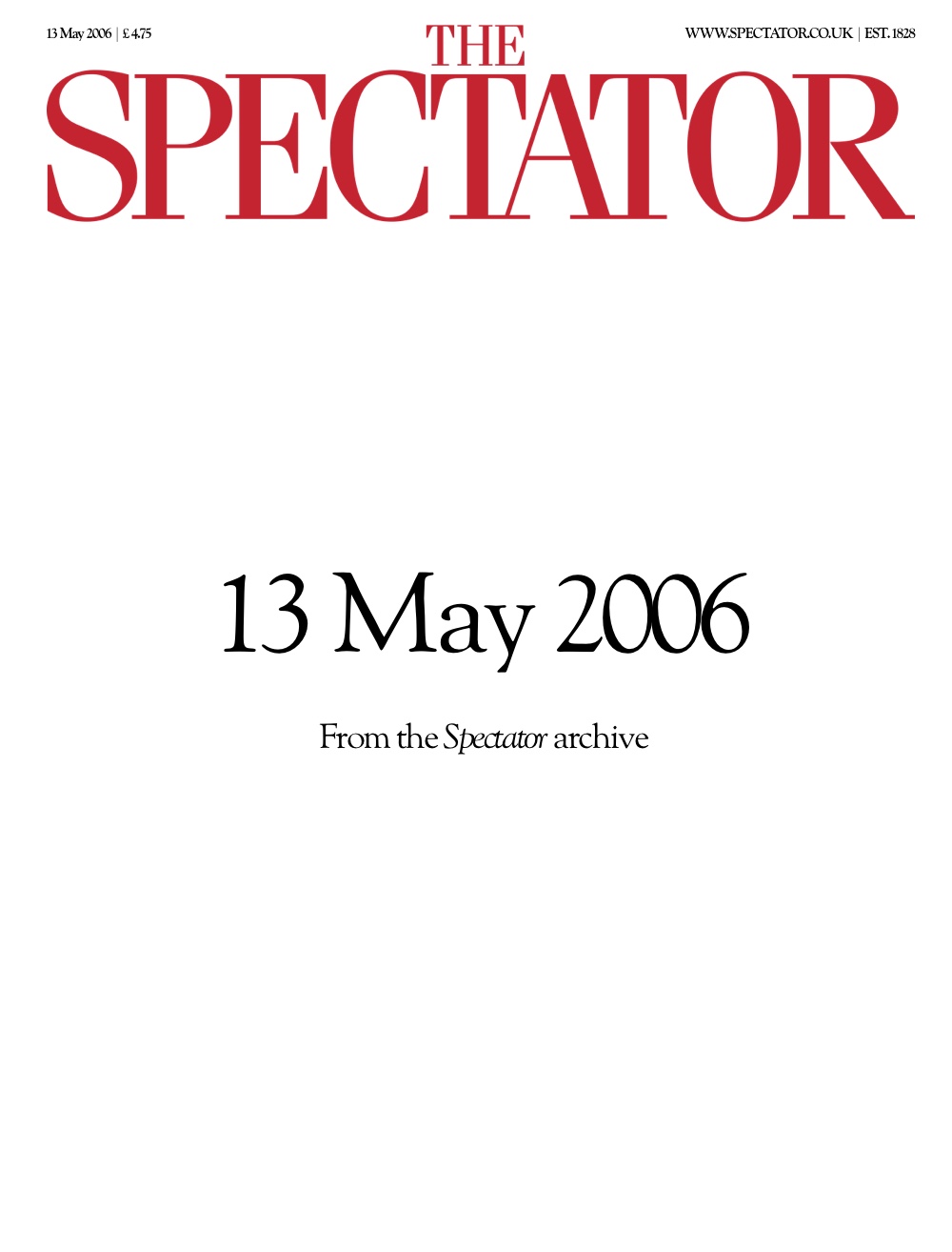 13 May 2006 The Spectator