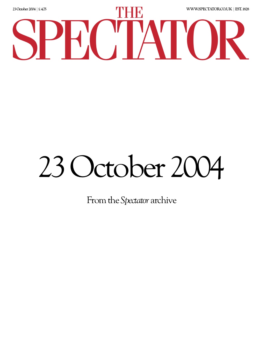 23 October 2004 The Spectator