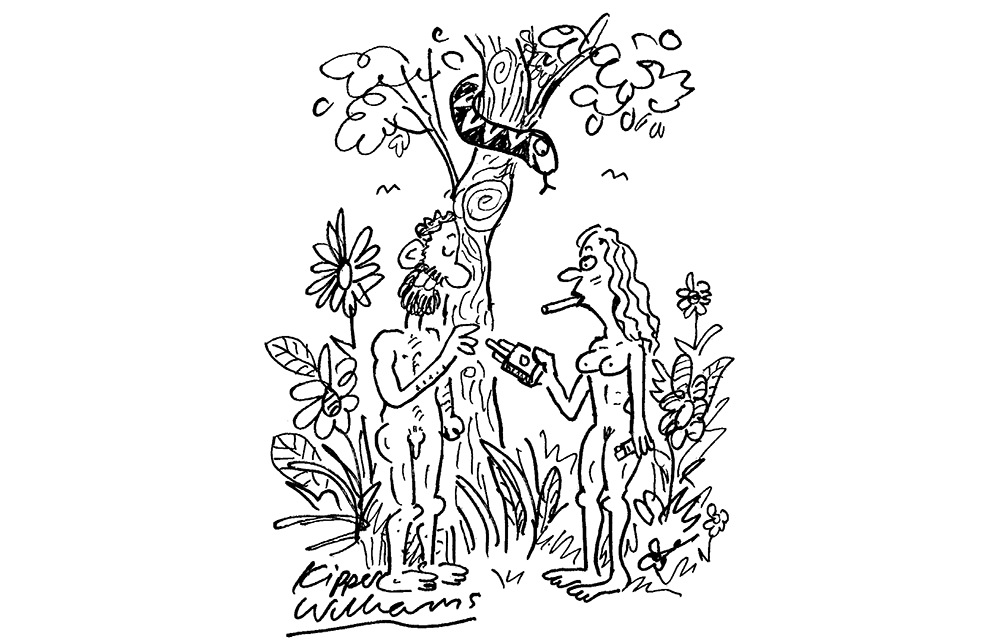 Adam and Eve smoking